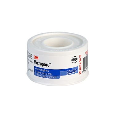 FITA MICROPORE HIPOALERGÊNICA (25MMX10M) BRANCA