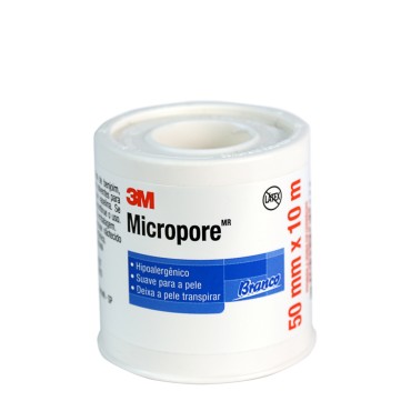 FITA MICROPORE HIPOALERGÊNICA (50MMX10M) BRANCA