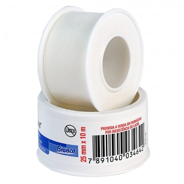FITA MICROPORE HIPOALERGÊNICA (25MMX10M) BRANCA